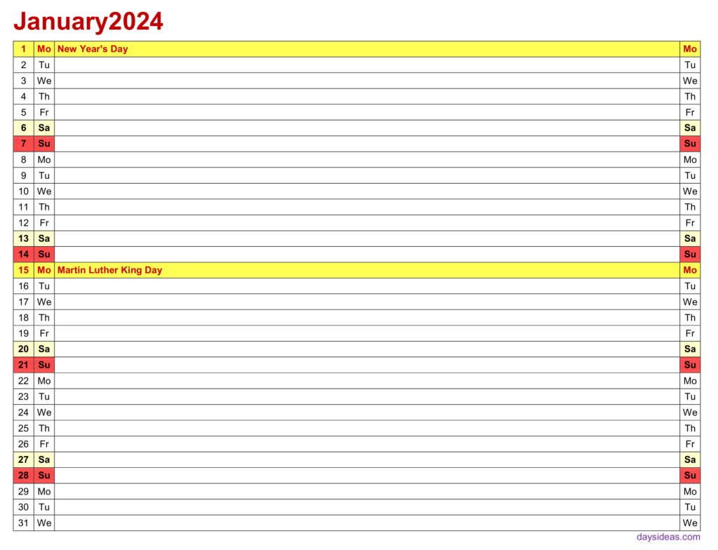 january-2024-calendar-horizontal lines holyday red colour monday start-1
