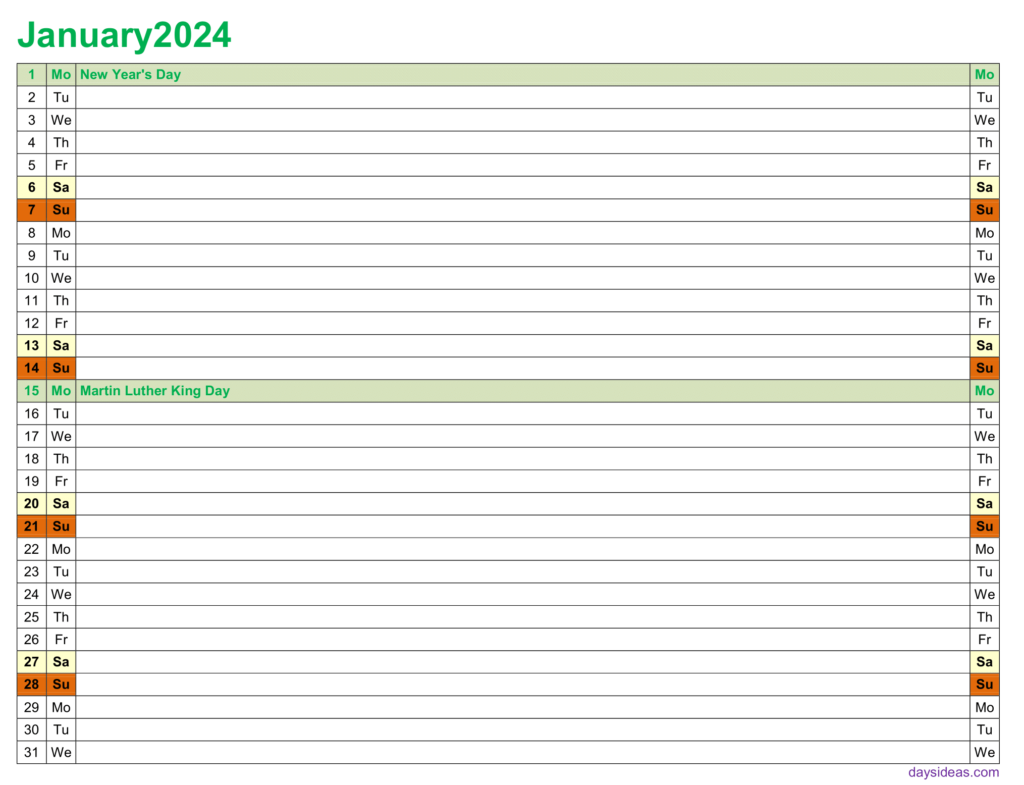 january-2024-calendar-horizontal lines with holyday green monday start-1